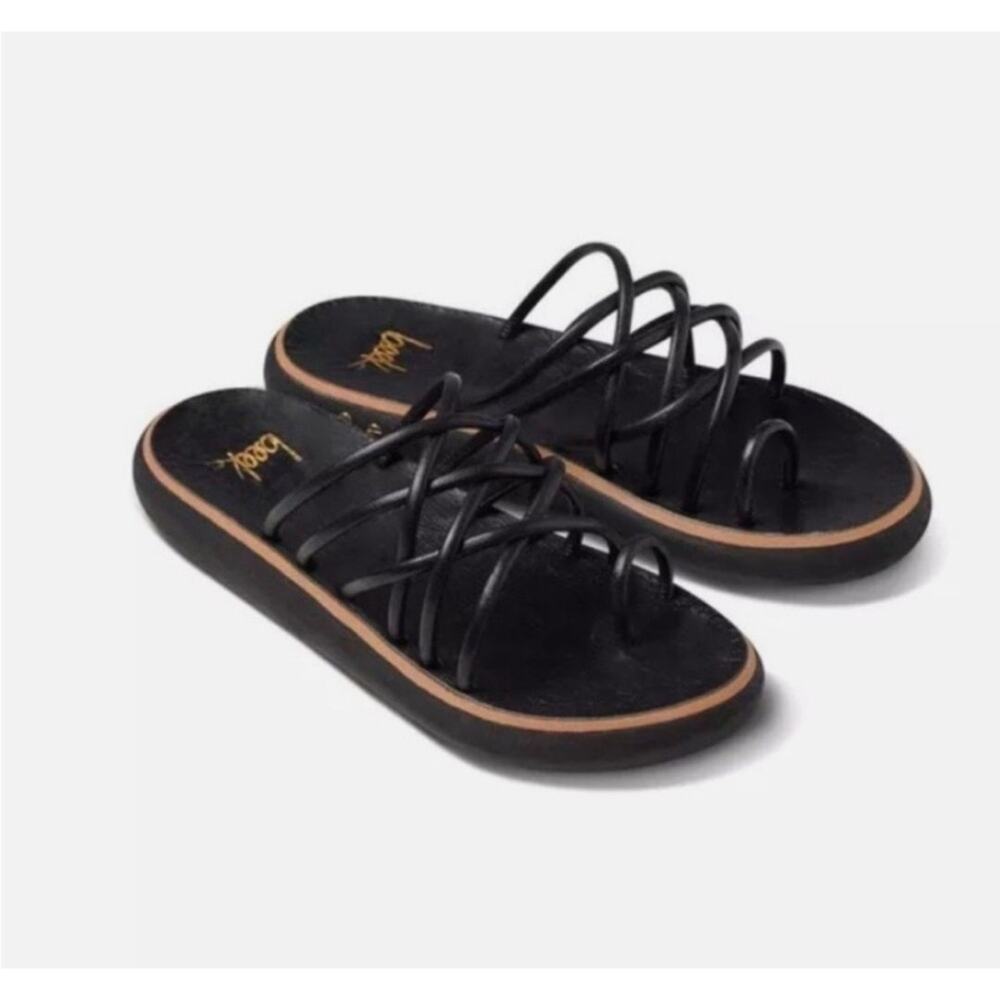 NWOB Beek Black Peep Platform Sandals